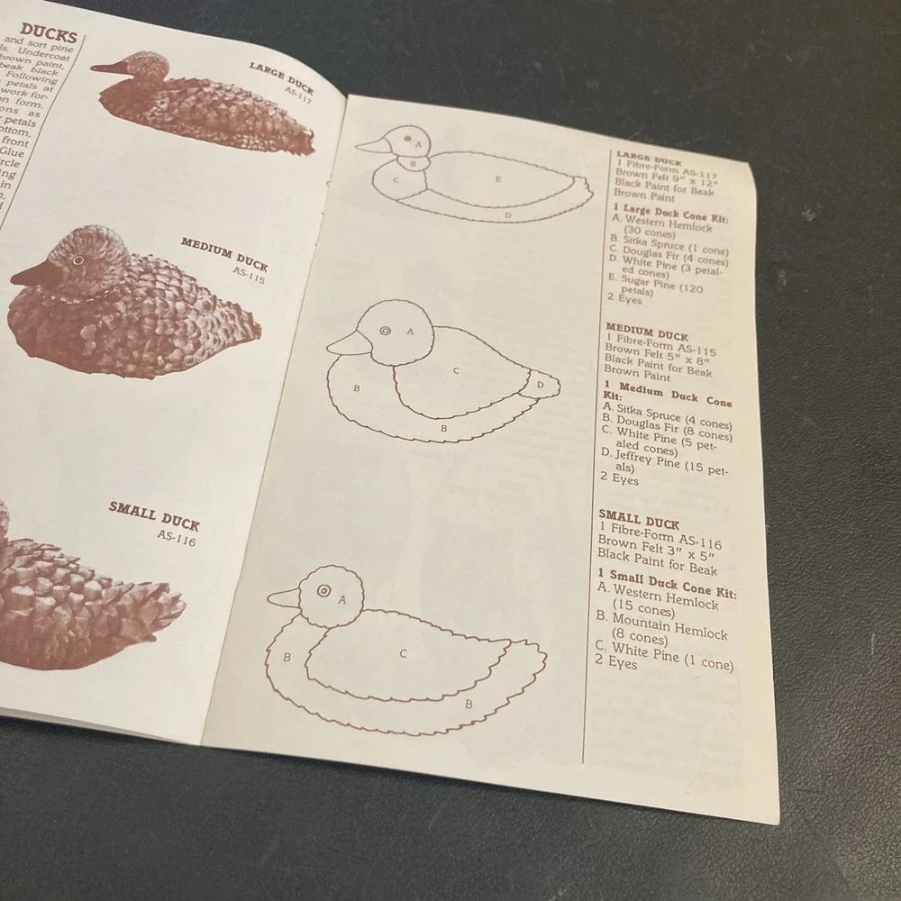 Pine Cone Crafting Fibre-Form Products‎ How To Make Duck Owl Deer Etc Book Only